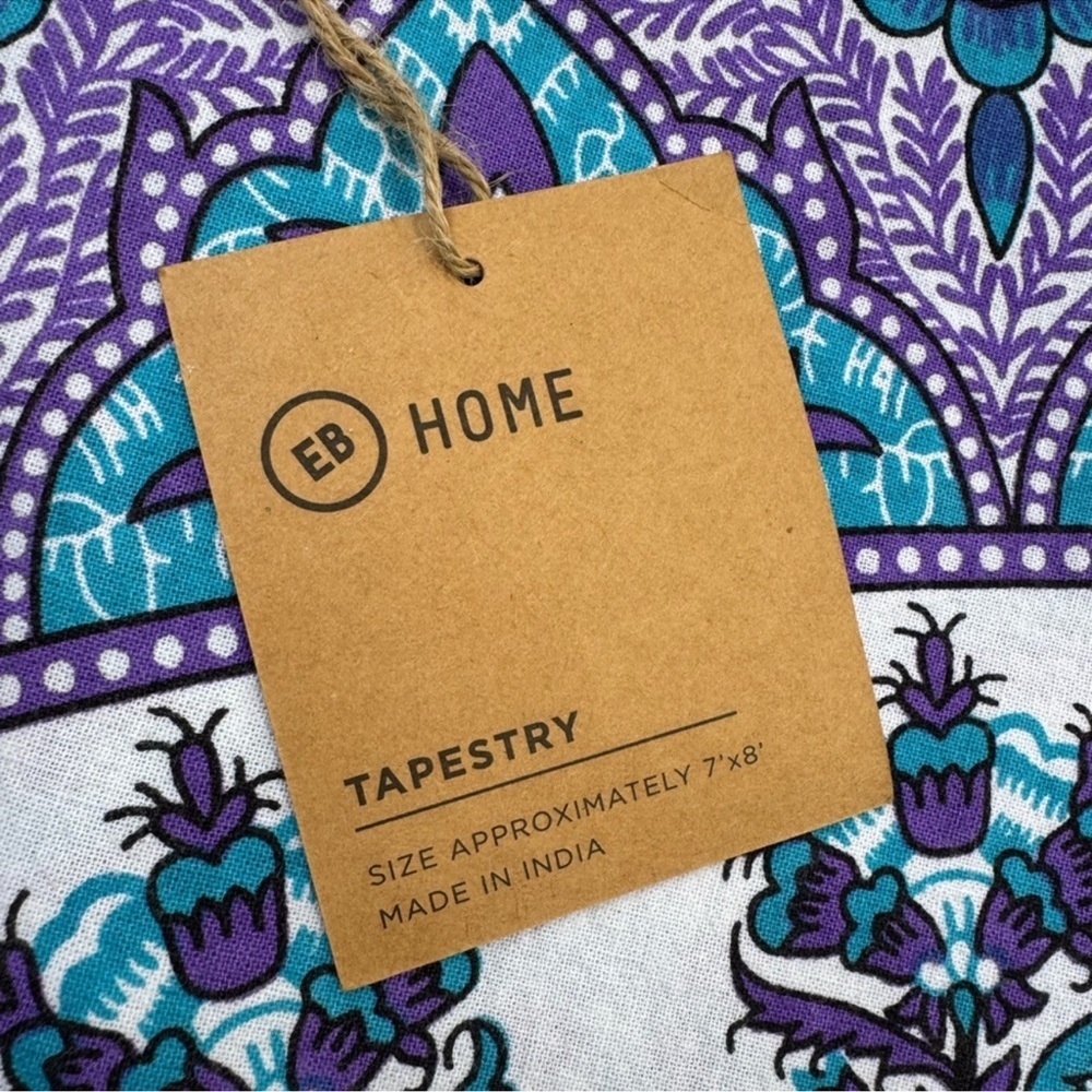 EARTHBOUND Blue and Purple Patterned Tapestry - Picture 3 of 4